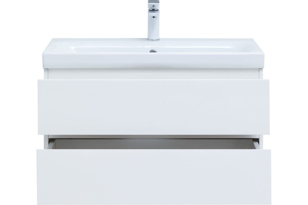 Приобрести aquanet тумба с раковиной беркли 80 см, белая глянец (2 ящика)