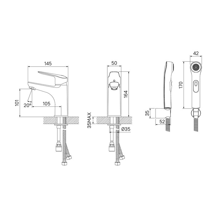 Приобрести iddis смеситель torr, с гигиеническим душем, хром torsb00i08