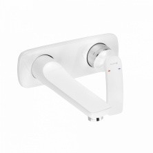 KLUDI BALANCE Однорычажный смеситель для раковины, внешняя монтажная часть, излив 185 мм, белый, арт. 522469175