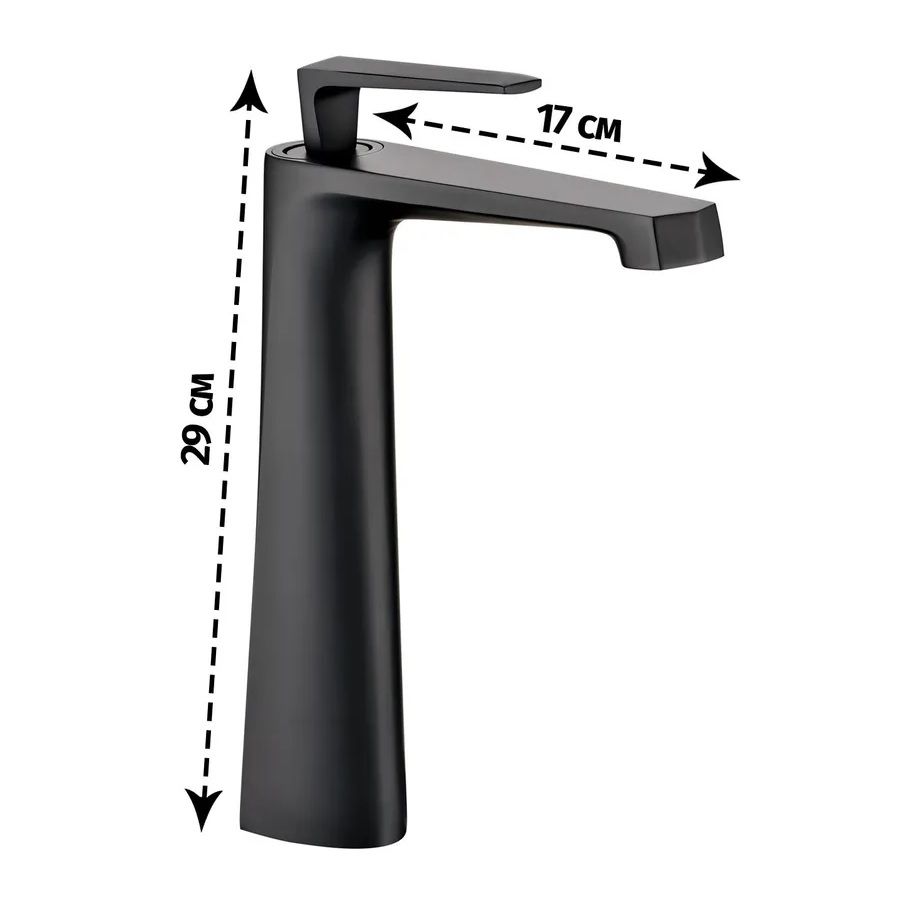 Приобрести grocenberg смеситель для раковины, высокий, черный матовый gb3025bl