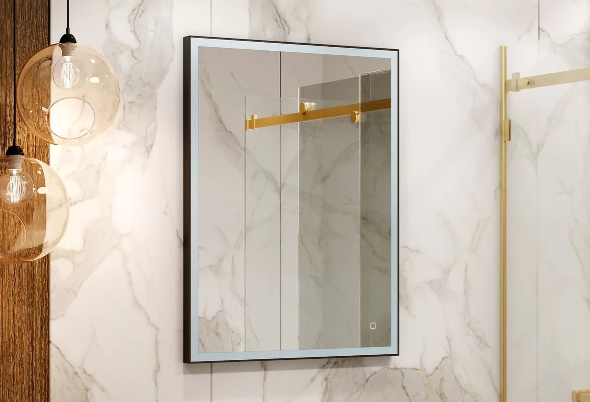 Приобрести continent зеркало с подсветкой solid black 60х80 см, черное