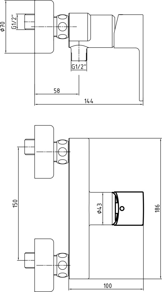 Приобрести смеситель для душа e.c.a. nita 102154026ex