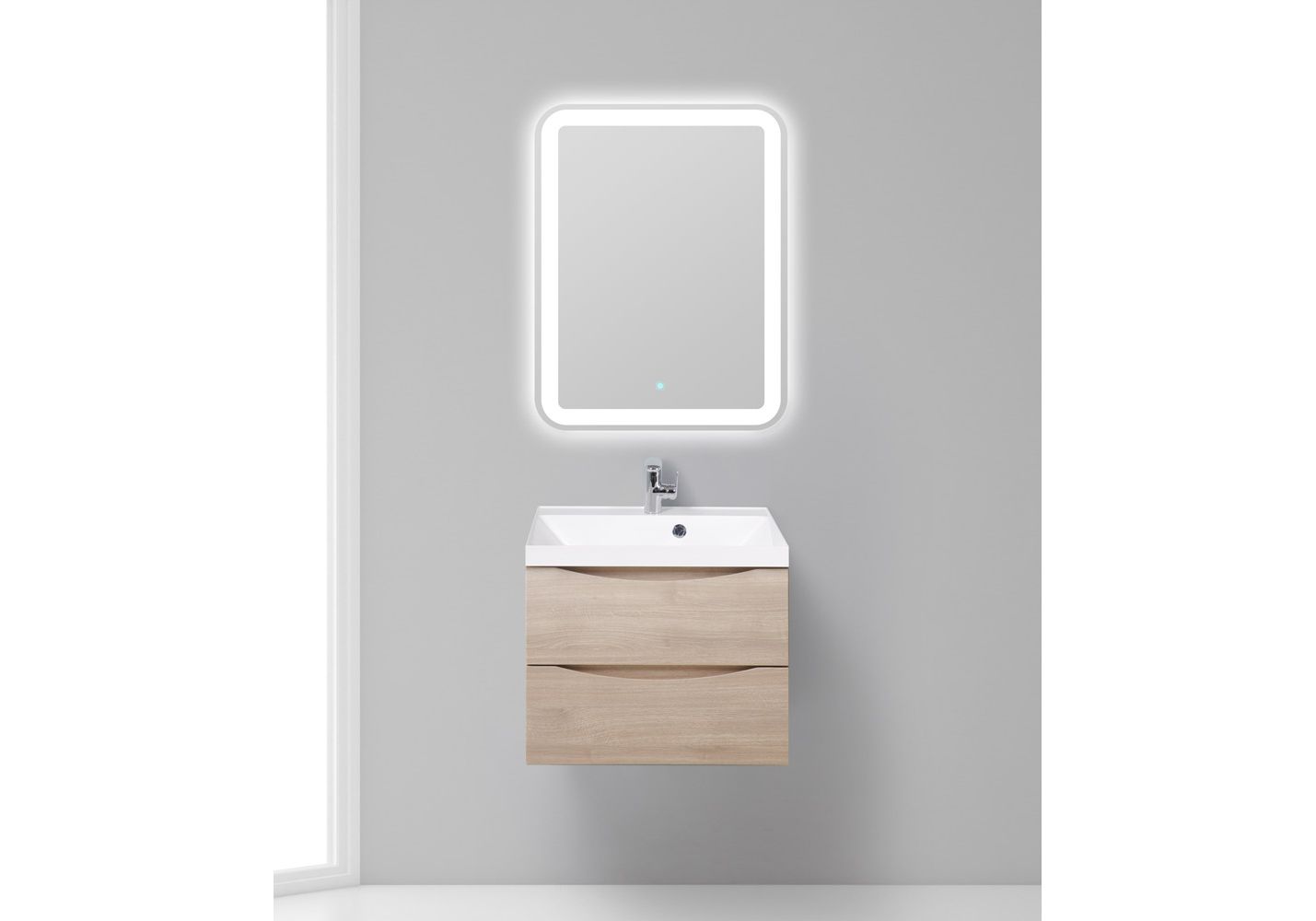 Приобрести тумба подвесная с раковиной belbagno marino-600-2c-so-rg-p 60 см, rovere grigio