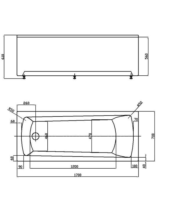 Приобрести акриловая ванна aquatek либра new 170x70 см