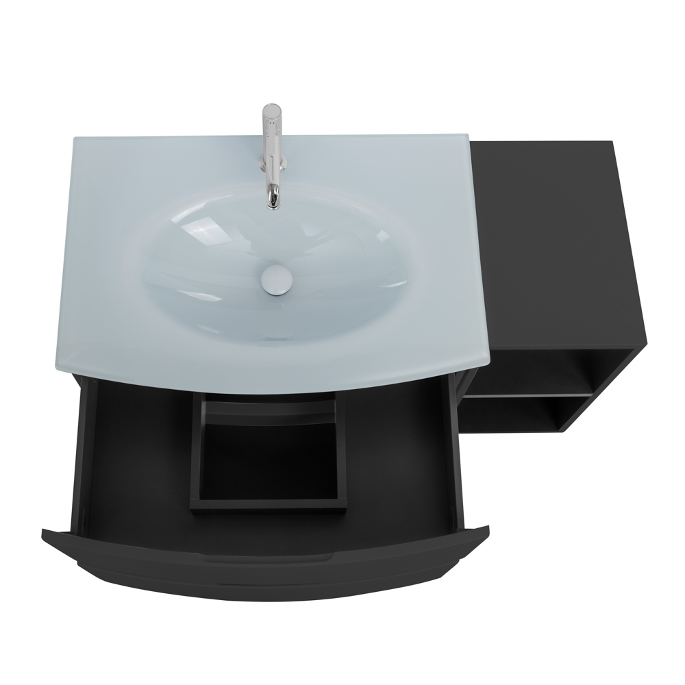 Приобрести cezares тумба подвесная с раковиной elettra 104 см grafite, стекло, графит 55522