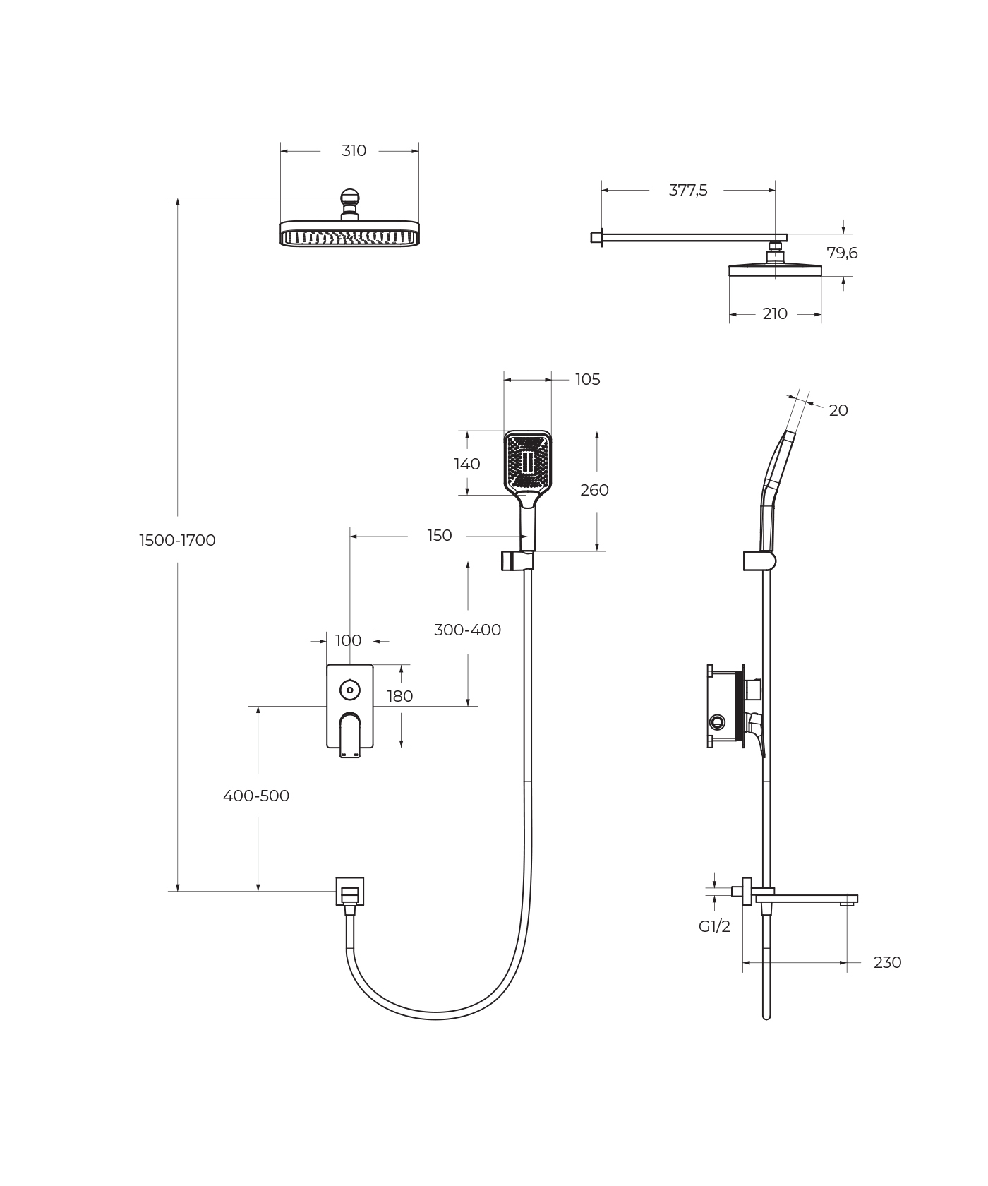 Приобрести belbagno душевой комплект due, встраиваемый, хром due-vdset-crm