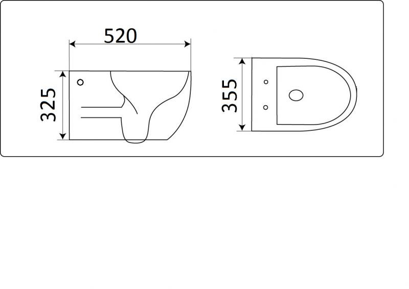 Приобрести унитаз подвесной безободковый с сиденьем ceramalux rimless cl2196 -1