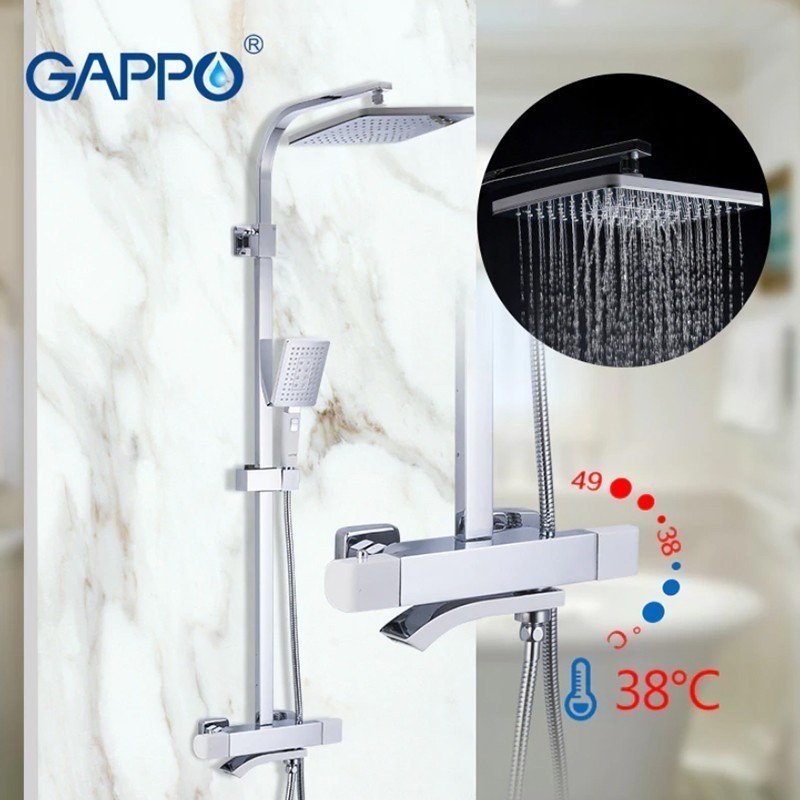 Приобрести gappo душевая система g2407-50 с термостатом, хром 30038