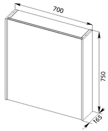 Приобрести aquanet зеркальный шкаф латина 70 см, белый