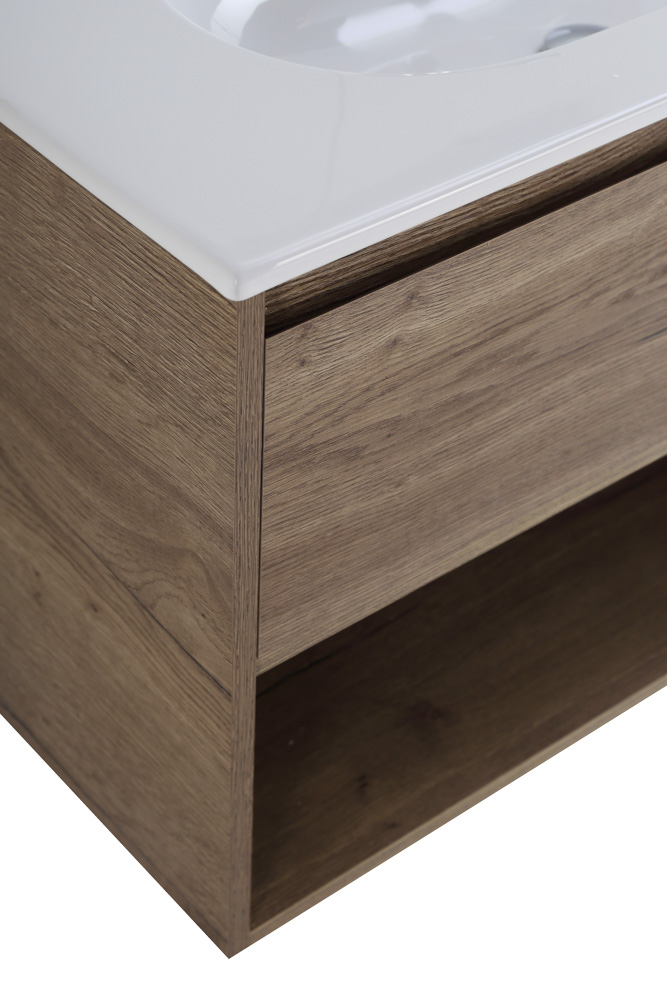 Приобрести belbagno тумба c раковиной kraft 80 см, с одним ящиком и полкой, подвесная rovere tabacco, белая раковина