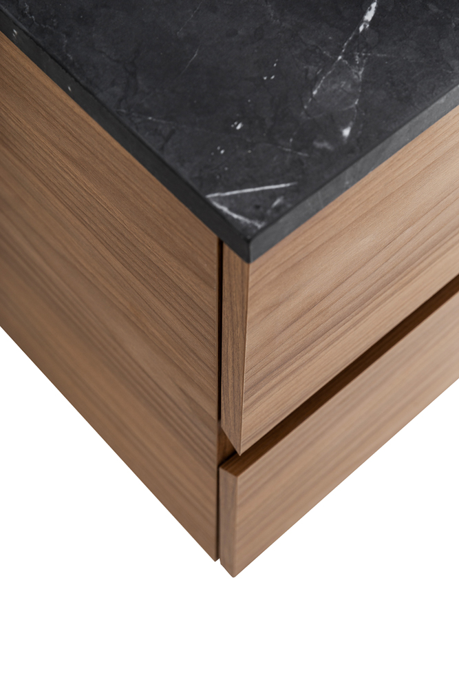 Приобрести cezares тумба со столешницей molveno 46 100 см noce chiaro, черный molveno 46-100-2c-so-nc