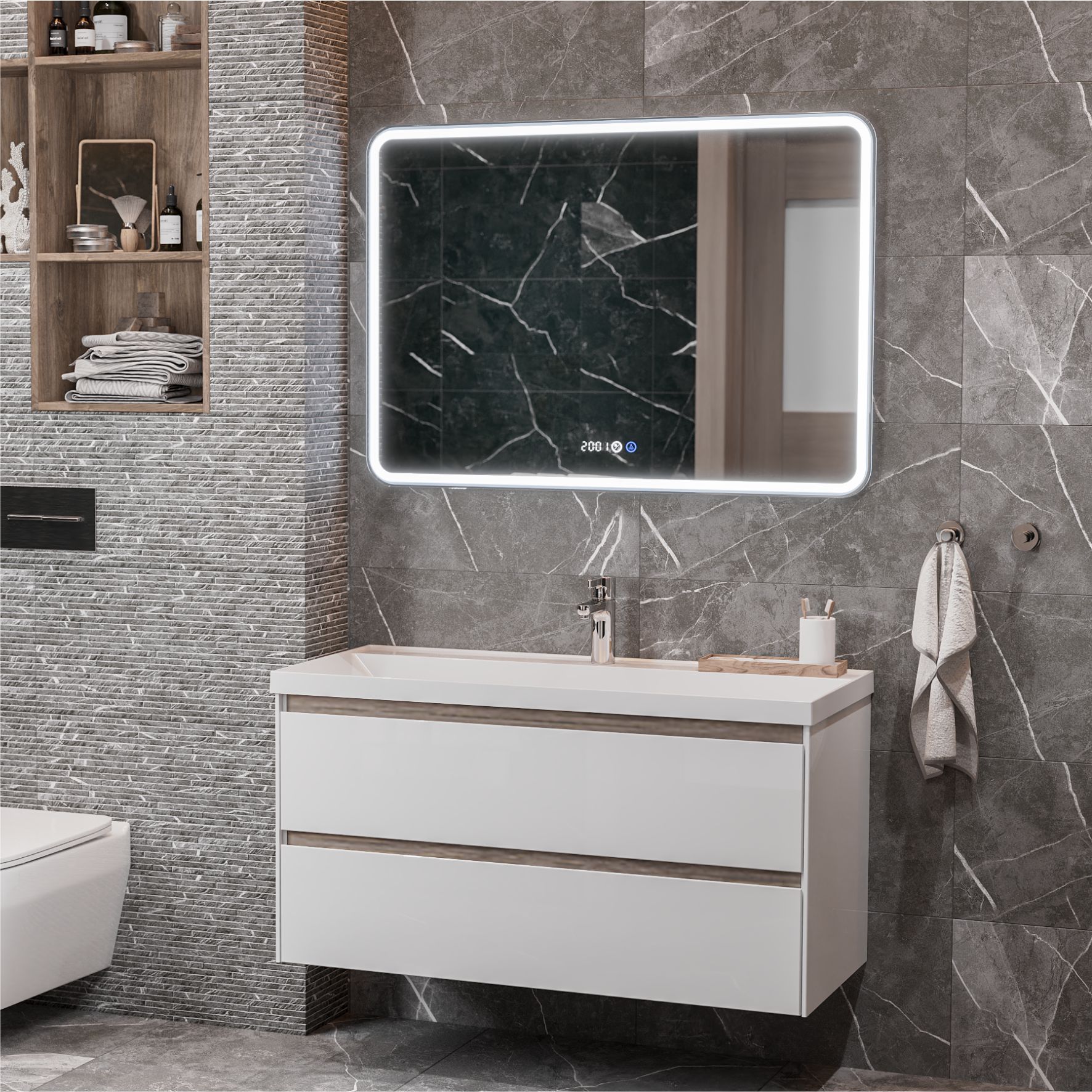 Приобрести mirsant зеркало harmony 100х70 см, с подсветкой, подогревом и часами ут000093177