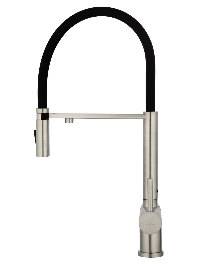 Приобрести смеситель для кухни с гибким изливом и подключением фильтра wonzon & woghand, брашированный никель (ww-88458009-bn)