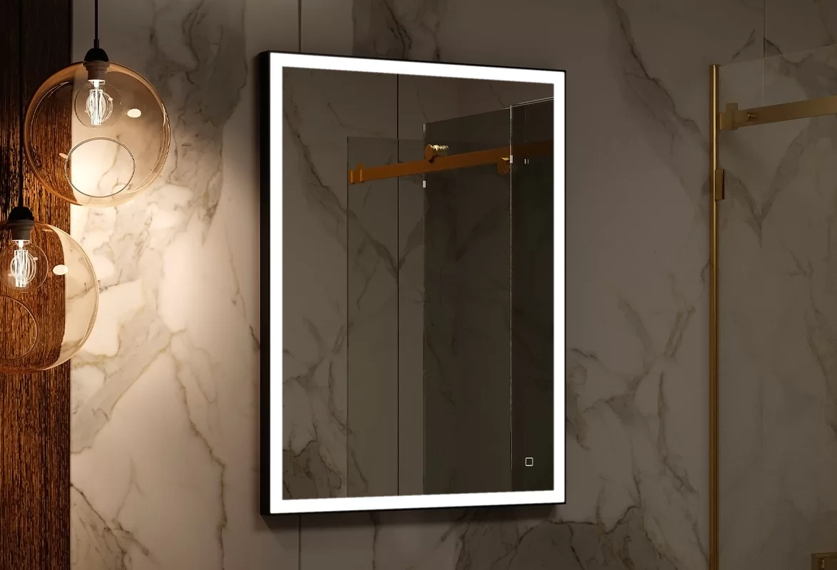 Приобрести continent зеркало с подсветкой solid black 60х80 см, черное