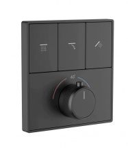 Термостатическая панель смесителя встраиваемая на 3 потребителя WONZON & WOGHAND, Темный графит (WW-INF363A-GM)