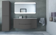 Cezares Тумба подвесная с раковиной VAGUE 138 Grigio Talpa Opaco, серая 54905