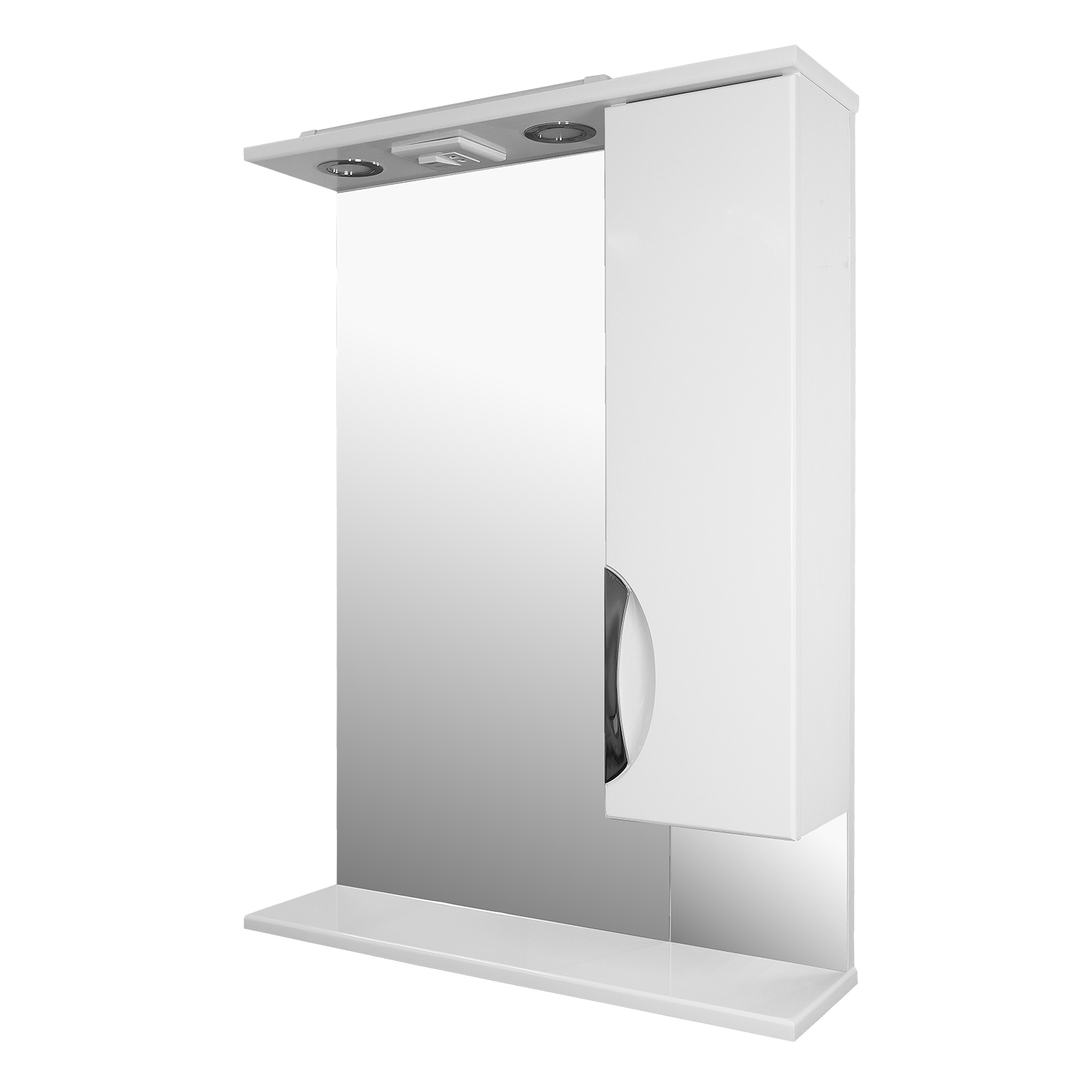 Приобрести loranto зеркало-шкаф стиль 60х83 см правостороннее, белый (cs00024457)