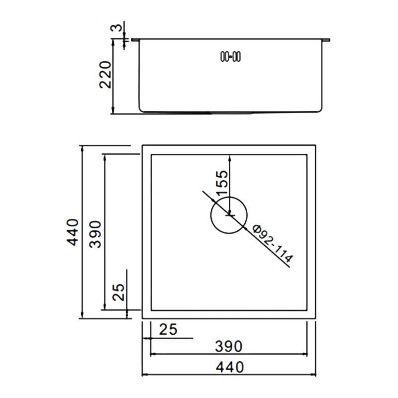 Приобрести gerhans кухонная мойка 44х44 см, под столешницу, графит