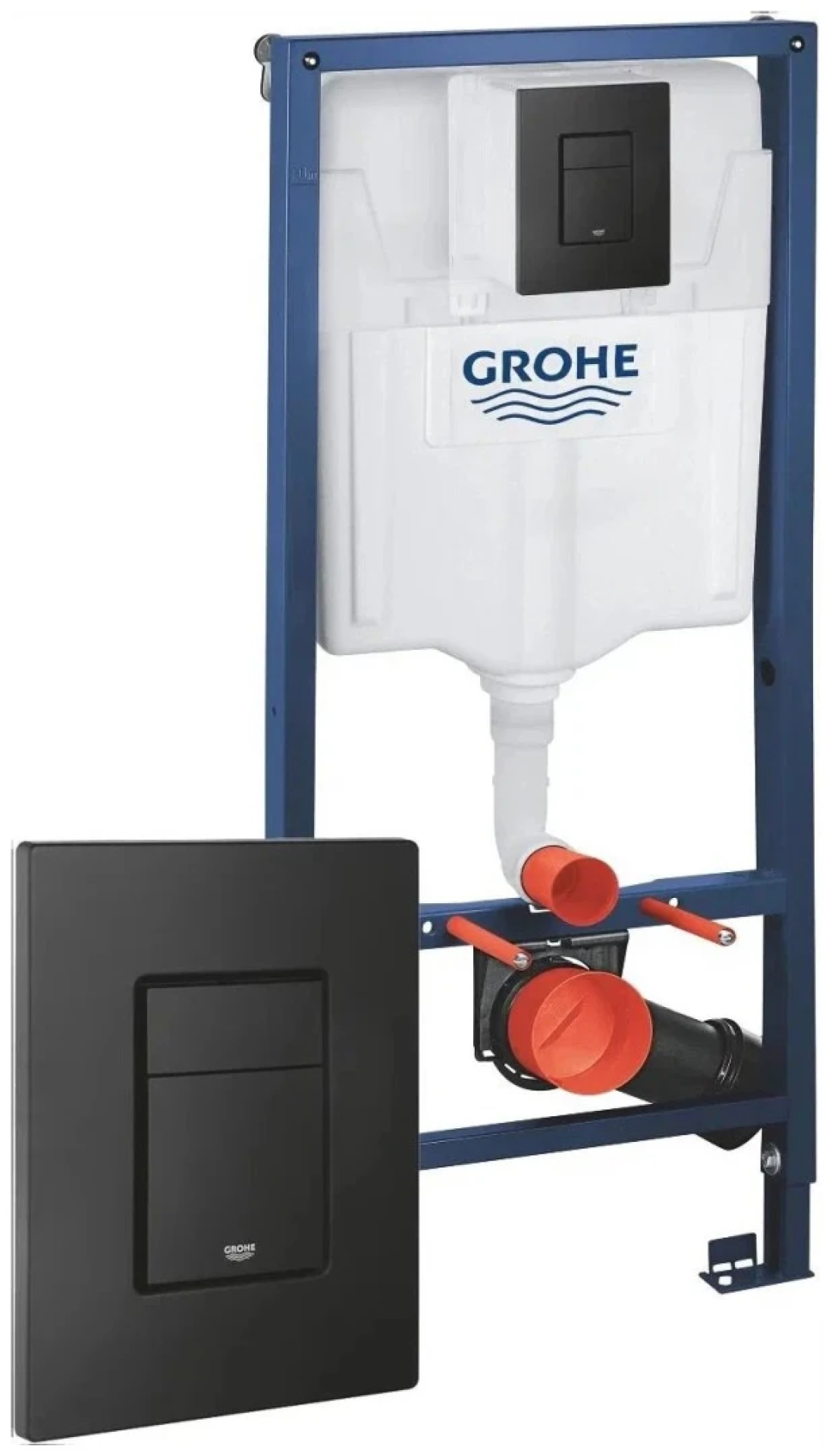 Приобрести инсталляция для подвесного унитаза grohe rapid sl, черная матовая кнопка 38811kf0