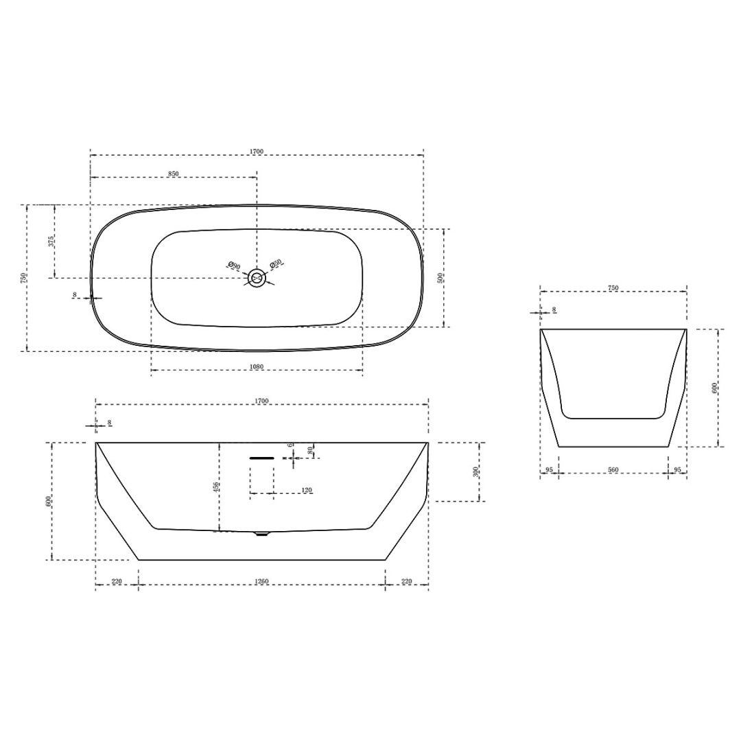 Приобрести vincea отдельностоящая ванна 170х75 см, белая vbt-630