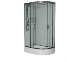 Frank Душевая кабина F412/1L Black со средним поддоном, правосторонняя