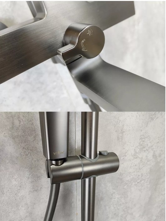 Приобрести душевая система vieir camomilla 1500 мм, графит/gun metal v283562g