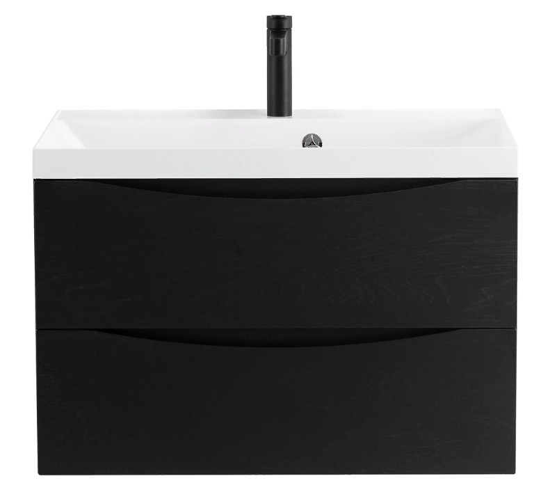 Приобрести тумба подвесная с раковиной belbagno marino-800-2c-so-rca-p 80 см, rovere cioccolato amaro