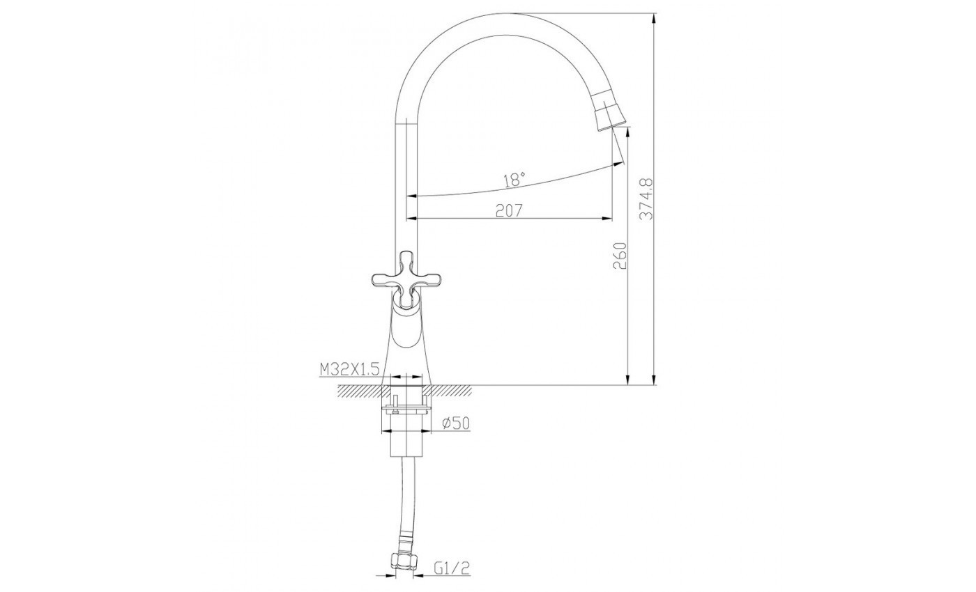 Приобрести lemark смеситель для кухни duetto с поворотным изливом, двухвентильный, хром lm5704c