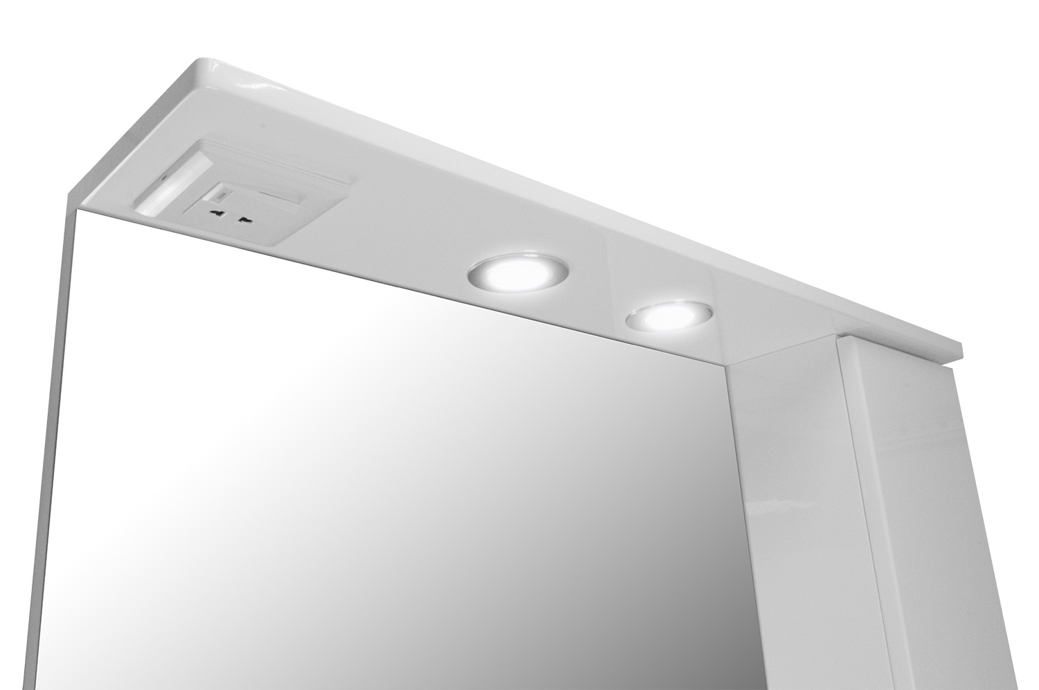 Приобрести loranto зеркало-шкаф karina 80 80х74 см, с подсветкой, правостороннее, белое (cs00086510)