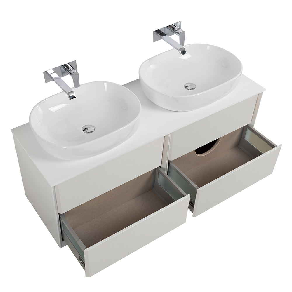 Приобрести cezares тумба со столешницей подвесная bellagio 140 см bianco opaco, белая 54714