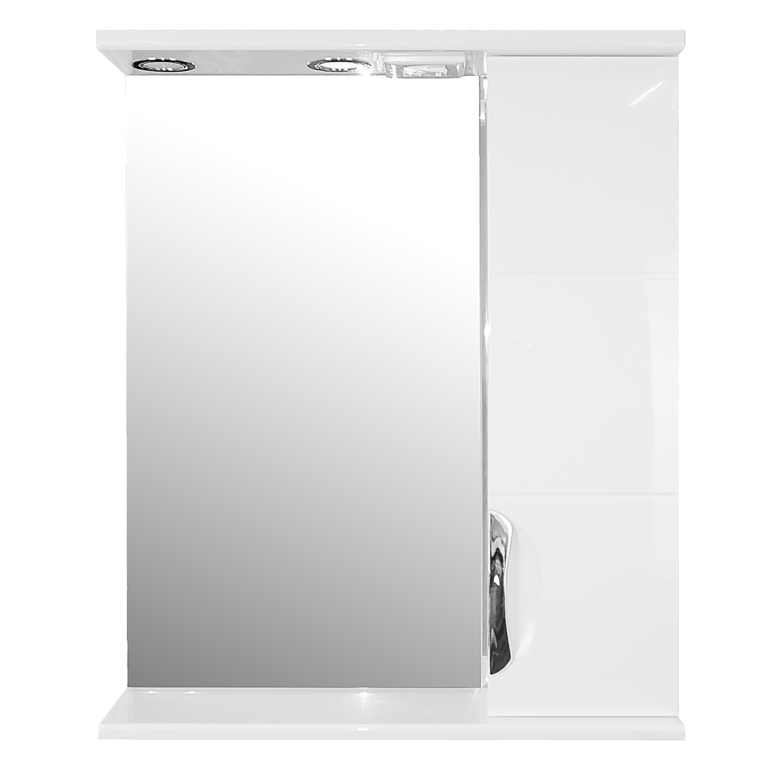 Приобрести loranto зеркало-шкаф стиль соло 70х82 см, правосторонее, фрезерованный фасад, белый (cs00058917)