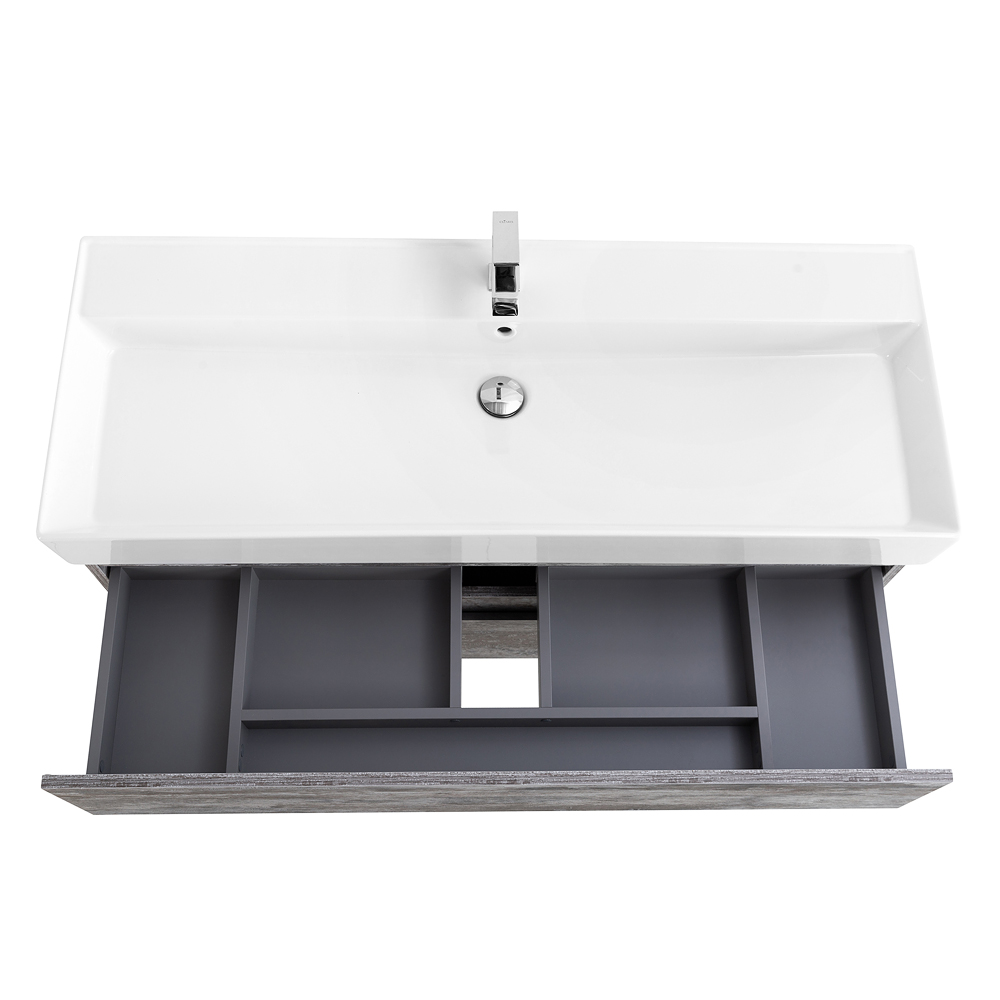 Приобрести cezares тумба подвесная с раковиной molveno 46 120 см legno grigio, серая molveno 46-120-2c-so-lg
