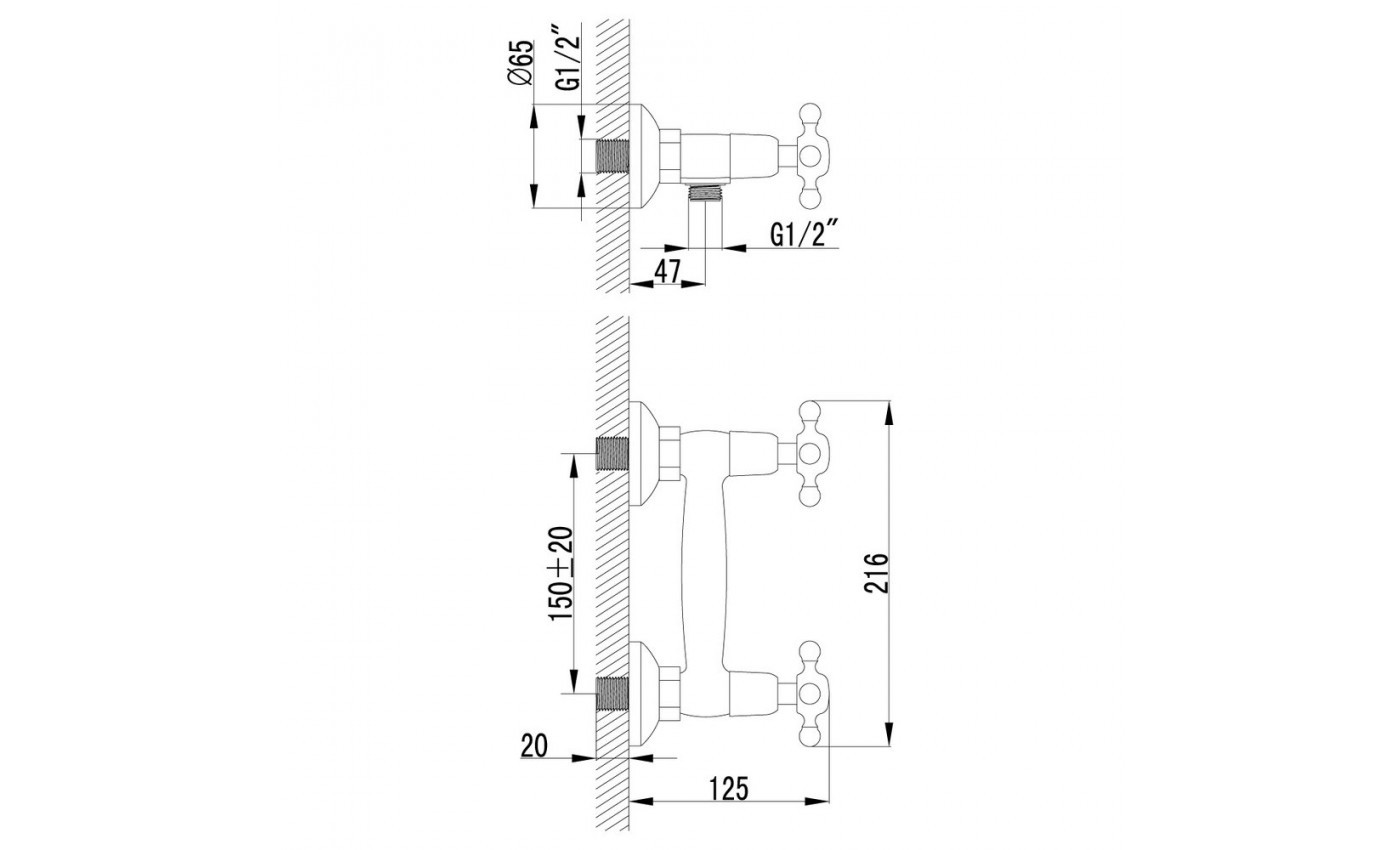 Приобрести lemark смеситель для душа vintage, двухвентильный, бронза lm2803b
