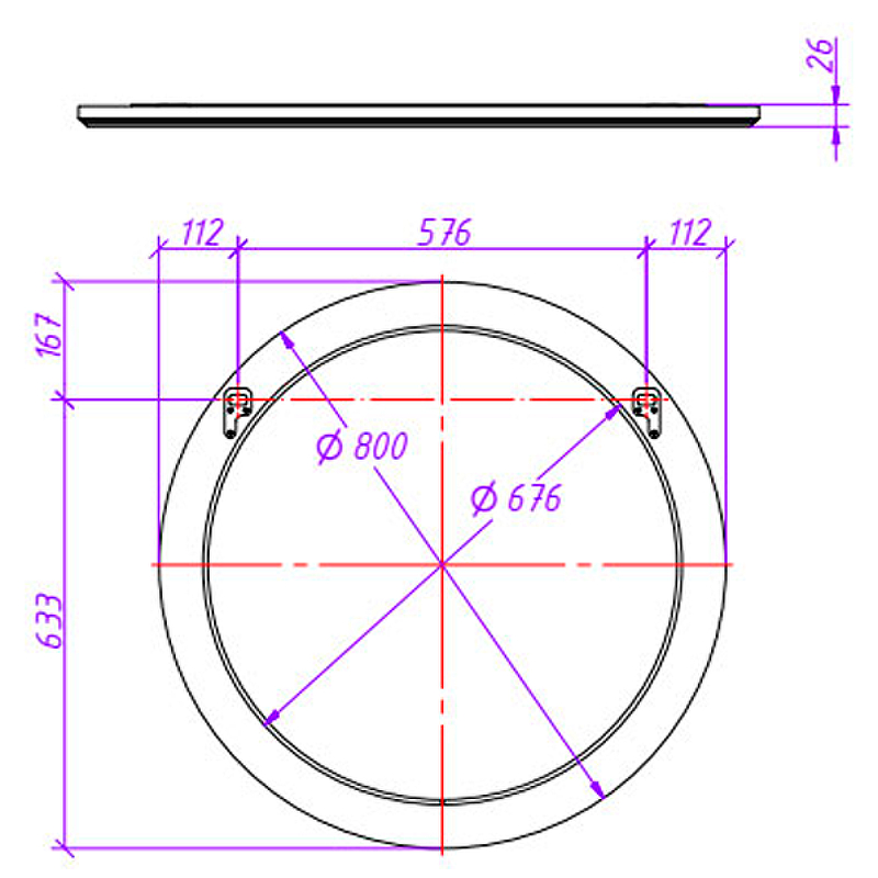 Приобрести caprigo зеркало velletta 80 см, белое 35330-112.000.00.05