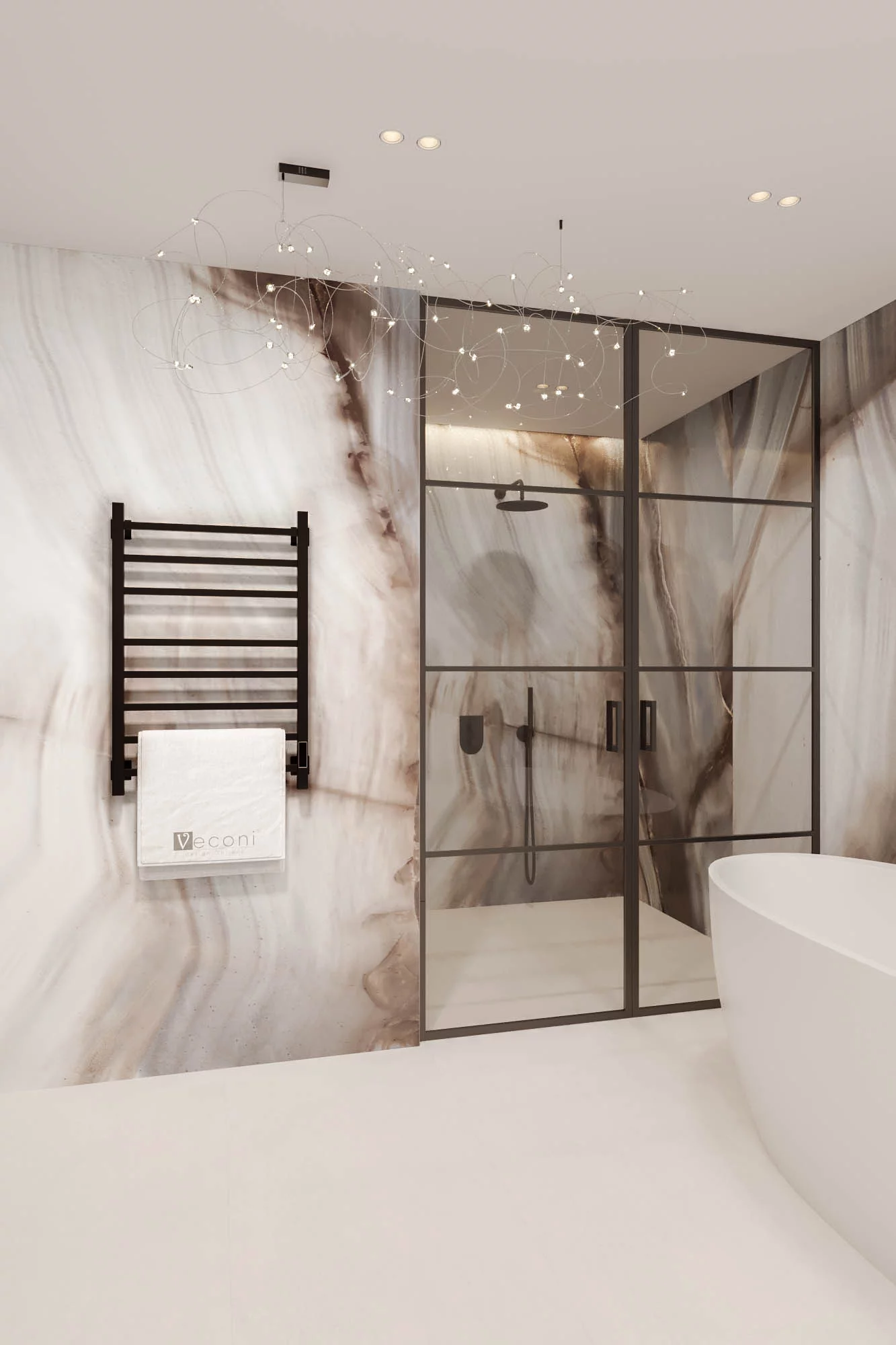 Приобрести veconi полотенцесушитель электрический barro-b 50х80 см, черный b8050b-b