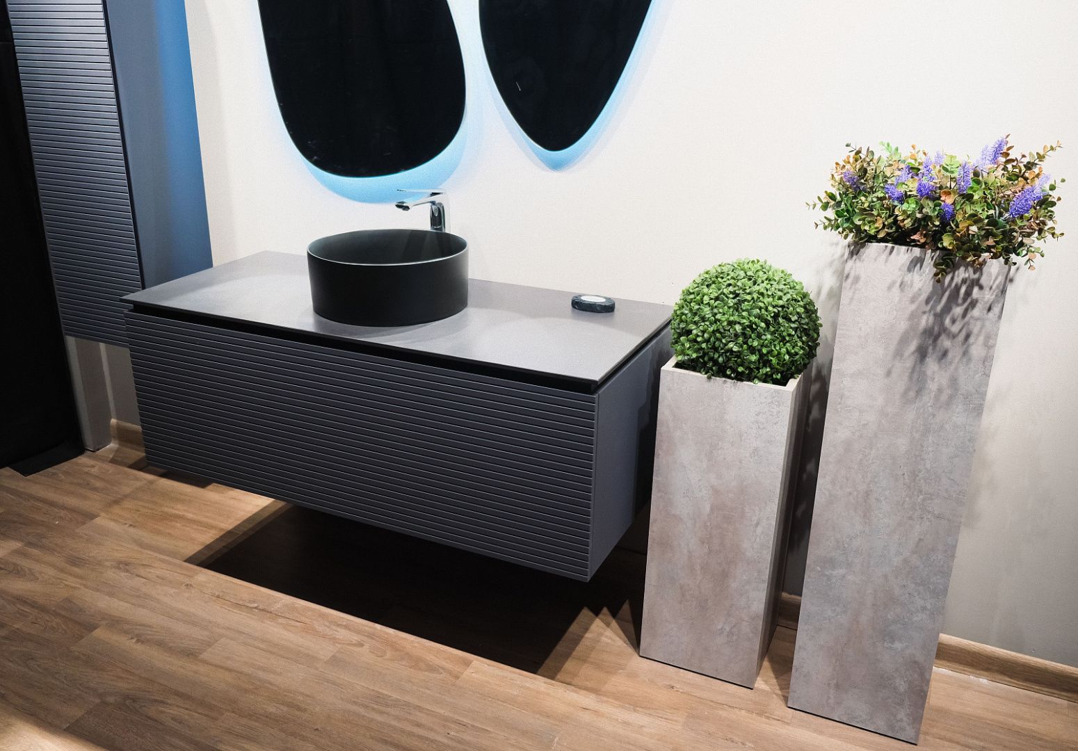 Приобрести jorno тумба подвесная stone 120 см со столешницей, антрацит