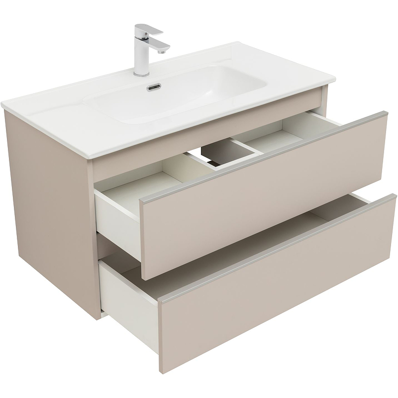 Приобрести aquanet тумба с раковиной вега 90 см, бежевый