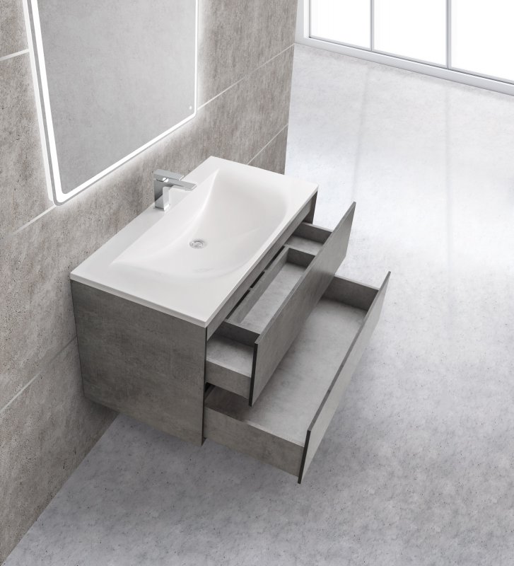 Приобрести cezares тумба подвесная с раковиной premier 100х56см, темно серый