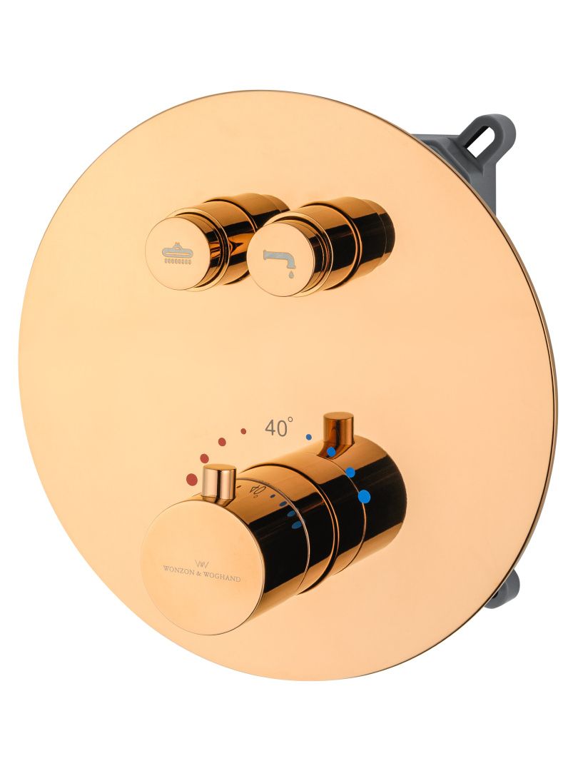 Приобрести душевая система с термостатом встраиваемая wonzon & woghand stick, розовое золото (ww-88929010-rg)
