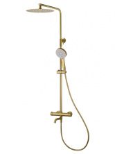 Душевая система с термостатом WONZON & WOGHAND STICK, Брашированное золото (WW-88739903-BG)