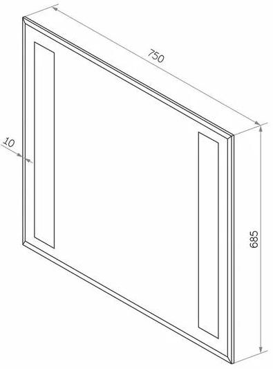 Приобрести continent зеркало с подсветкой премьер люкс 75х68 см, белое