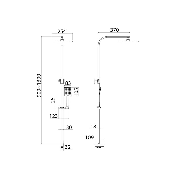 Приобрести iddis душевая система bild, квадратная d-254мм, хром bil1fsbi76