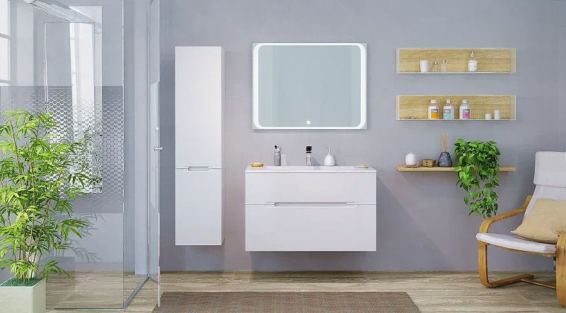 Приобрести jorno зеркало modul 100 см, с подсветкой, белое