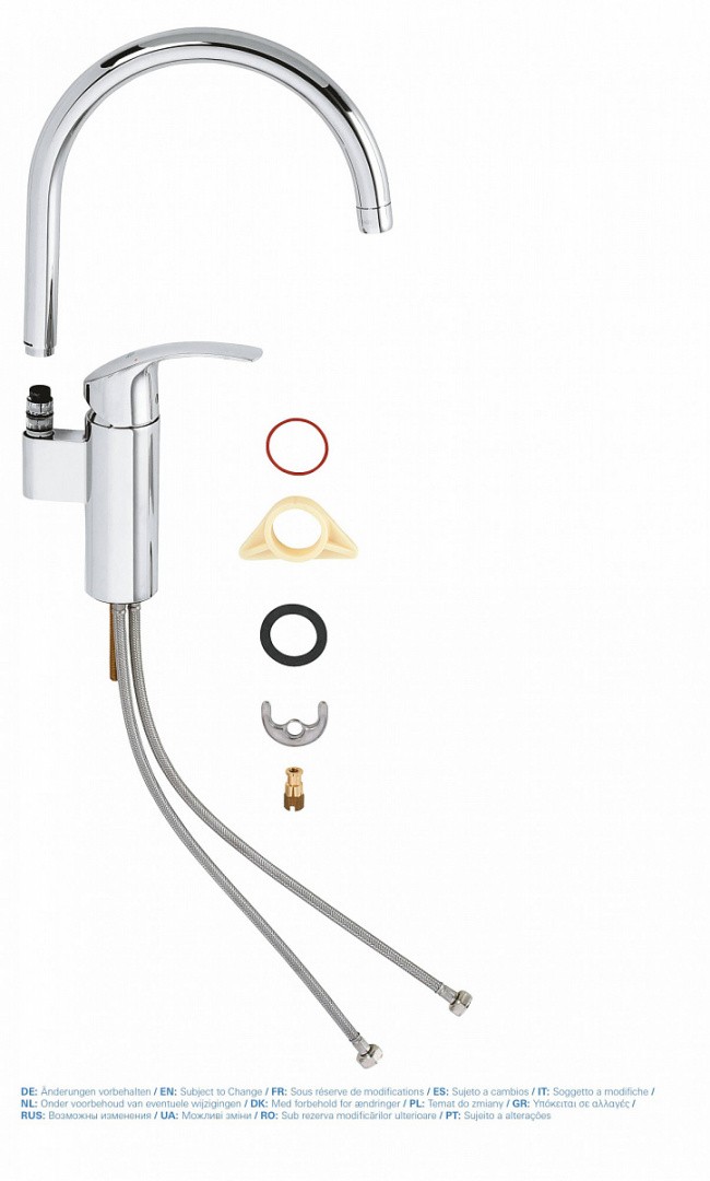 Приобрести смеситель для кухни grohe eurosmart с высоким изливом, хром 3202002