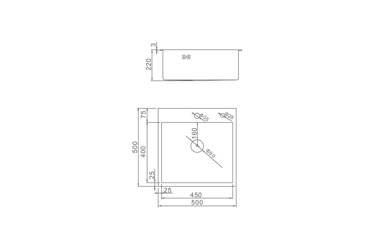 Приобрести gerhans кухонная мойка 50х50 см, графит\декор
