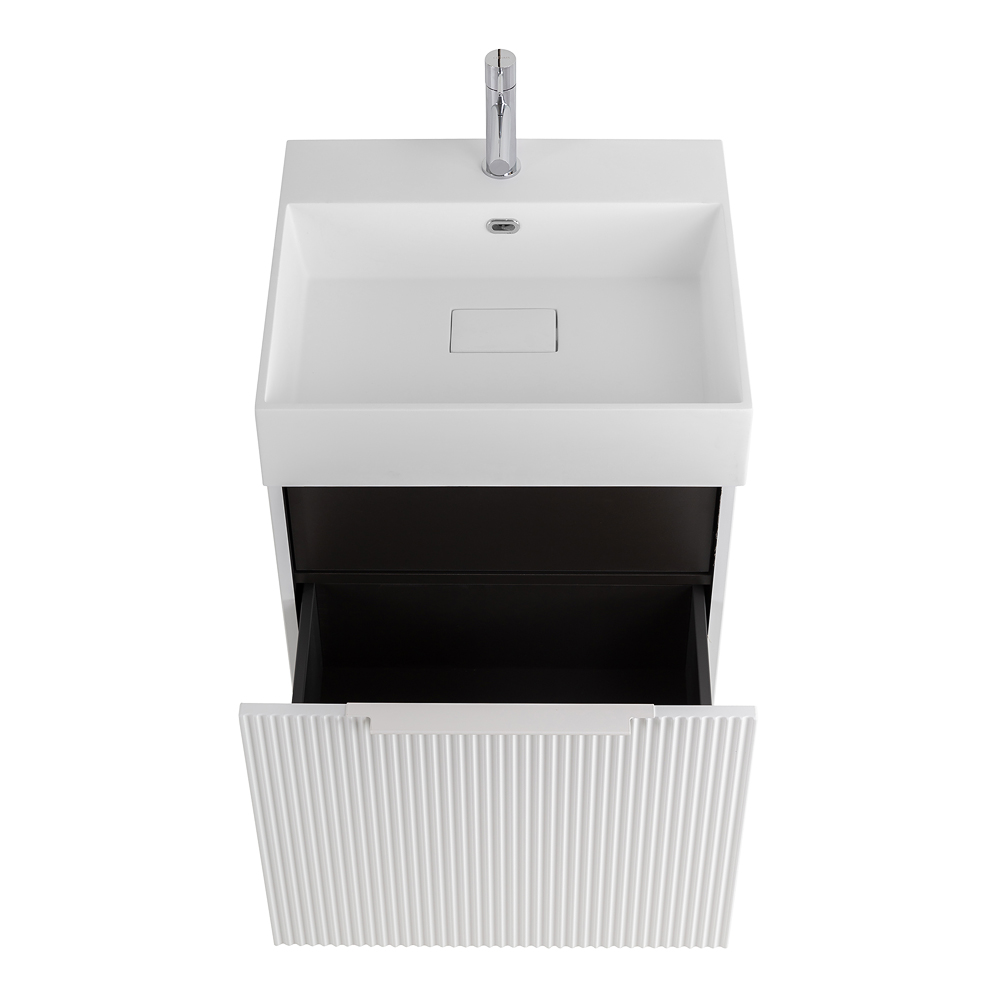 Приобрести cezares тумба подвесная с раковиной premium 50 см plisse bianco opaco, белая 55431