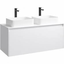 Тумба подвесная Aqwella со столешницей Mobi 120 см, белая MOB0112W:MOB0712W