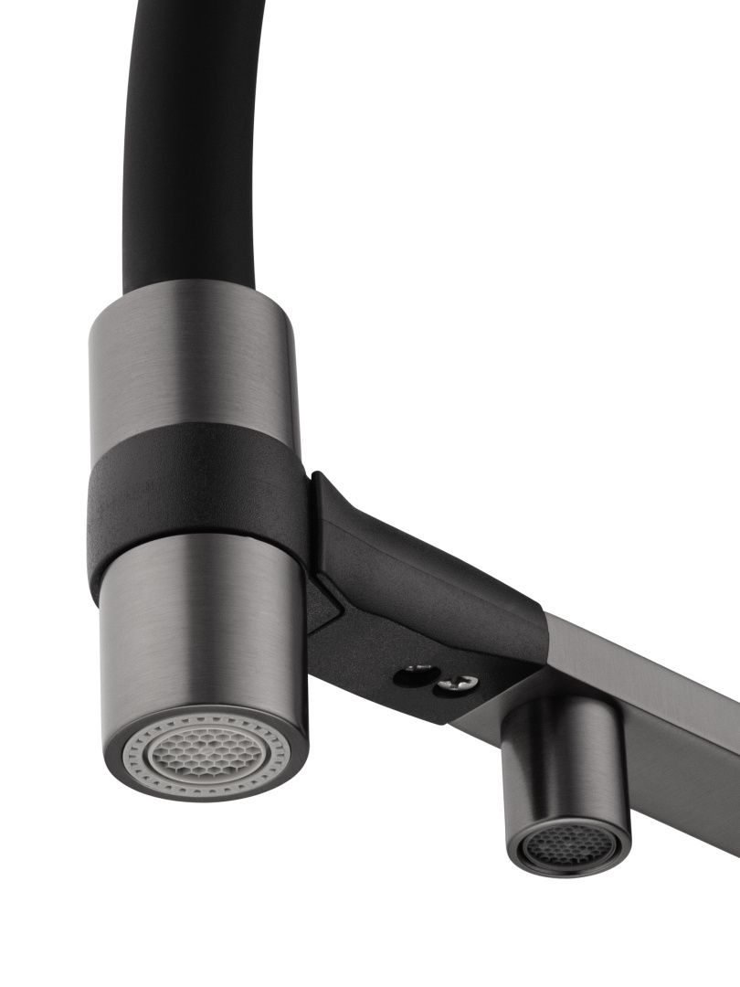 Приобрести смеситель для кухни с гибким изливом и подключением фильтра wonzon & woghand, темный графит (ww-88458012-bgm )