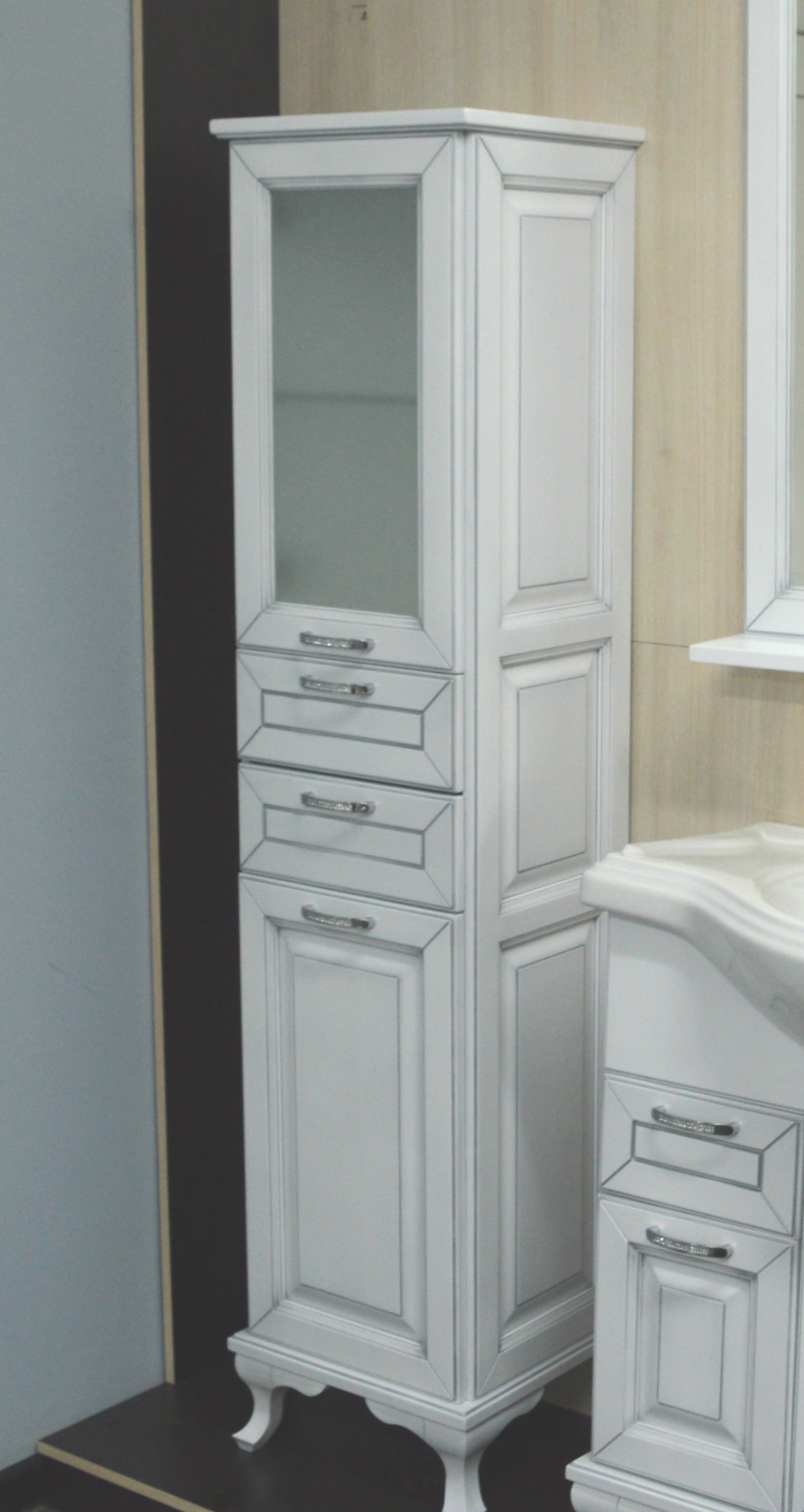 Приобрести loranto пенал пандора 40 см, белое серебро, массив бук, правосторонний 561738.03.071