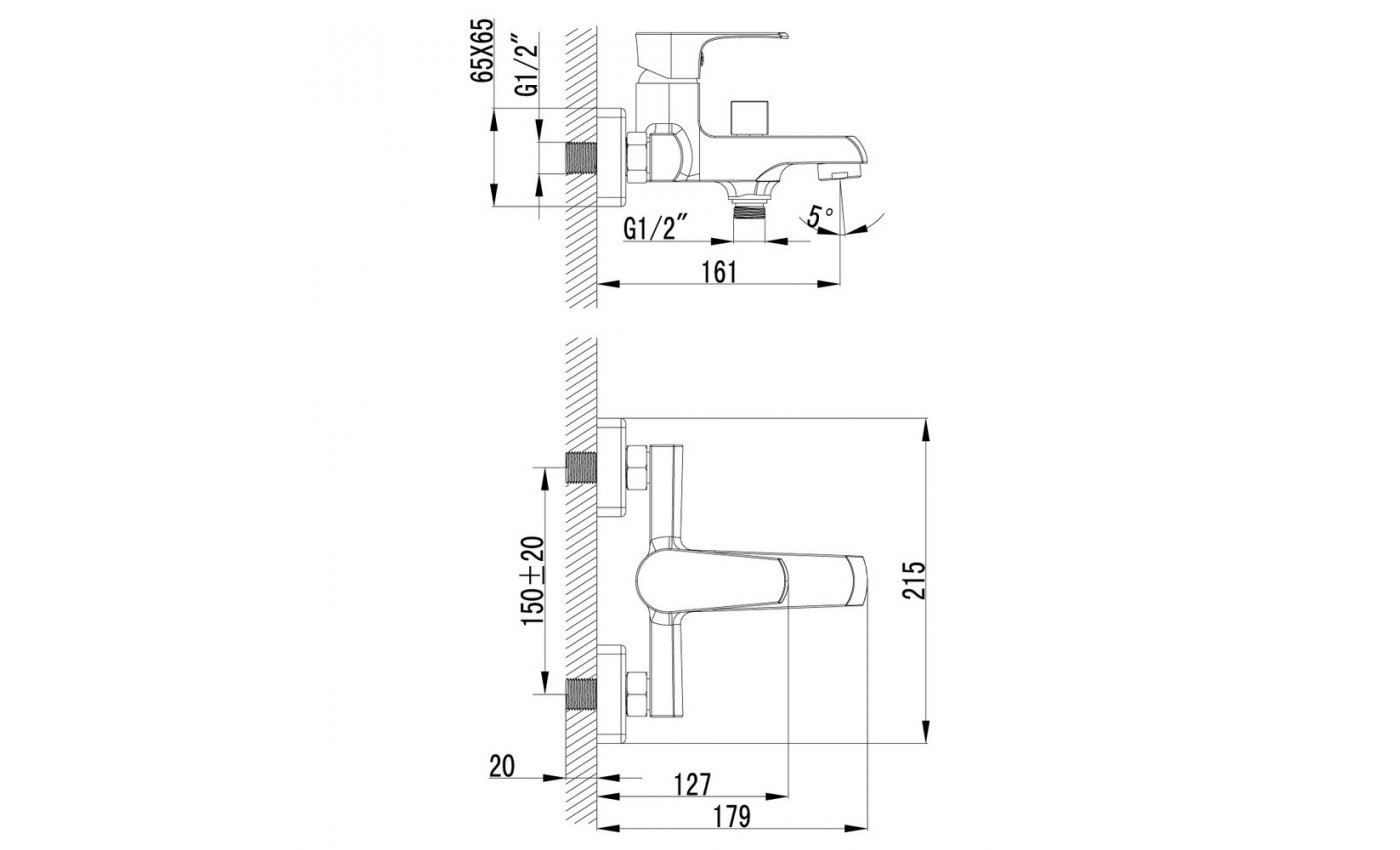 Приобрести lemark смеситель для ванны plus factor, хром lm1612c